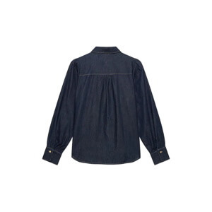 Mint Velvet Dark Indigo Tie Neck Denim Shirt